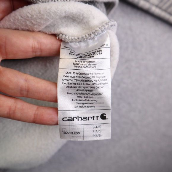 Carhartt Hoodie Womens Small Gray Heathered Sweatshirt Fleece Lined Pullover - Picture 12 of 15